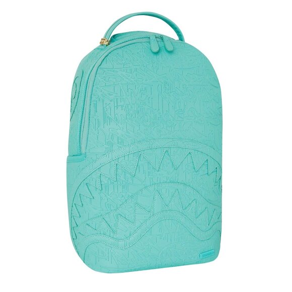 Sprayground Aqua Noir Embossed Backpack🔥New Teal Bookbag Large School Bag - Picture 2 of 9